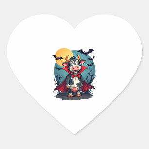 Cow Dracula Rises Heart Sticker