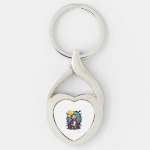 Cow Dracula Rises Key Ring
