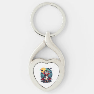 Cow Dracula Rises Key Ring