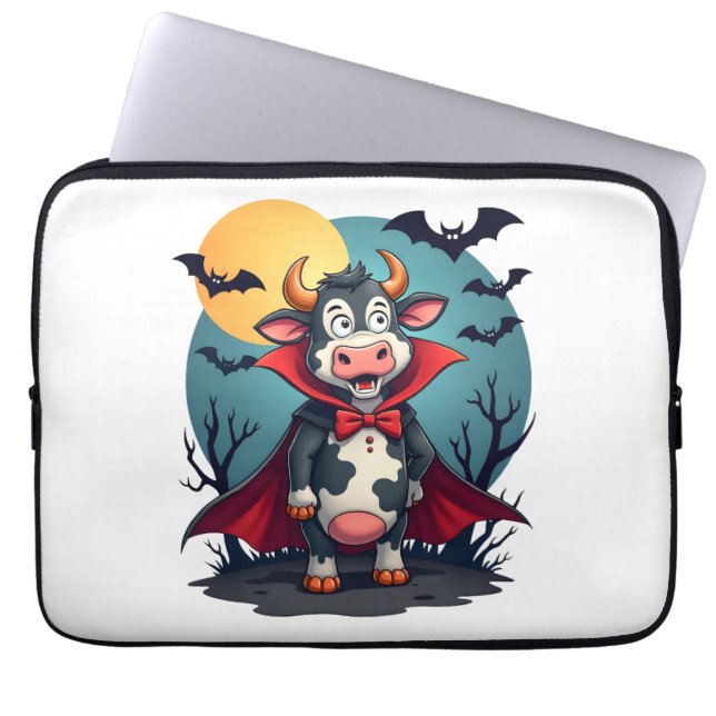 Cow Dracula Rises Laptop Sleeve (Front)