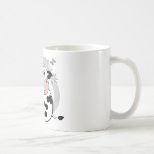 Cow drinking milk coffee mug