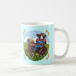 Cow Driving Tractor mug