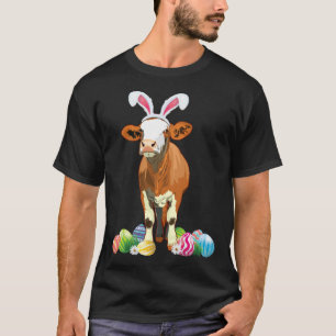 Cow Easter Day Bunny Eggs Easter Costume Men Women T-Shirt