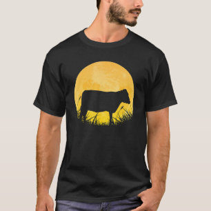 Cow Easy Halloween Outfit Heifer Farm Moon Costume T-Shirt