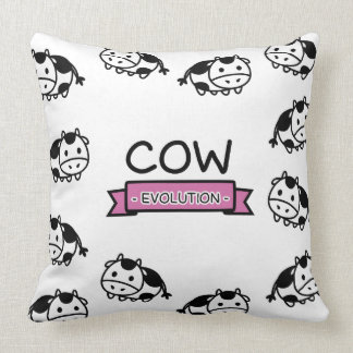 Cow Evolution Cotton Throw Pillow 20x20
