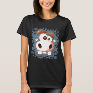 Cow Face Halloween Costume Moo Farm Animals Kids M T-Shirt