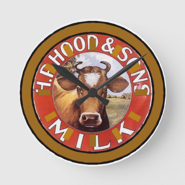 Cow Face, Milk Vintage Clock face (Front)