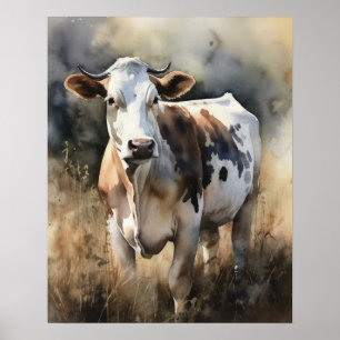 Cow Farm Animal Art Print Poster