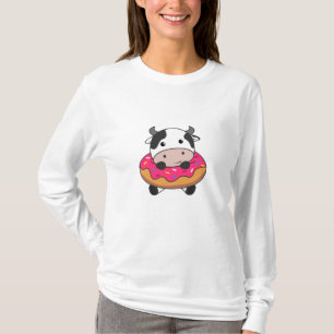 Cow Farm Animal In Doughnut Kawaii Cows Doughnuts T-Shirt