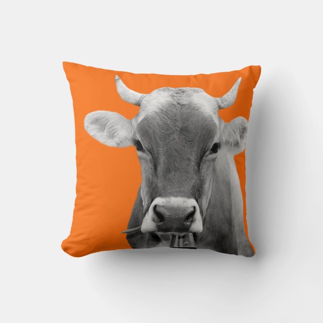 Cow farm animal livestock bovine cattle photo cushion (Front)
