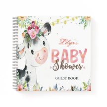 Cow Farm Animals Barnyard baby shower guest book