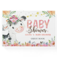 Cow Farm Animals Barnyard baby shower guest book