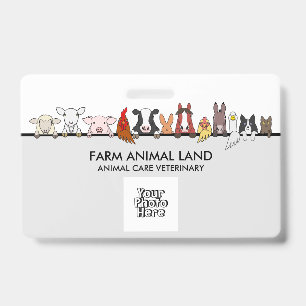 Cow Farm Animals Vet Logo ID Badge