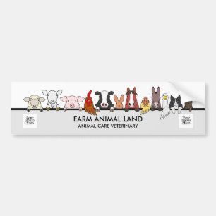 Cow Farm Animals Vet Logo Pet Business Bumper Sticker