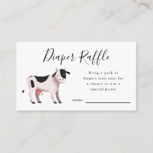 Cow Farm Baby Shower Diaper Raffle Ticket Enclosure Card