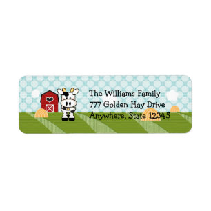 Cow Farm Barn Return Address Labels