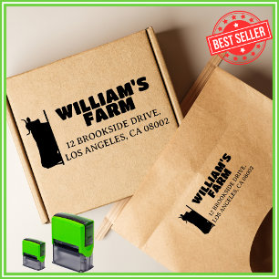 Cow Farm Business Unique Cute Return Address Self-inking Stamp