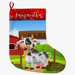 Cow farm Christmas Stocking