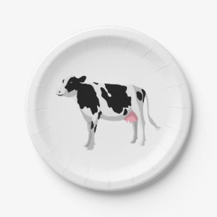 Cow Farm County Farmer Wedding Party Birthday Paper Plate