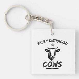 Cow Farm: Easily Distracted By Cows Key Ring