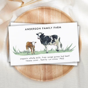 Cow Farm Free Range Beef Meat Dairy QR Code Business Card