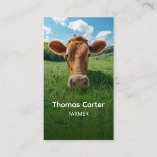 Cow farm, fresh beef, farmer business card