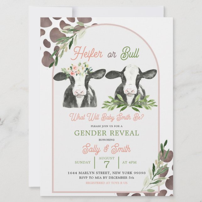 Cow Farm Gender Reveal Invitation (Front)