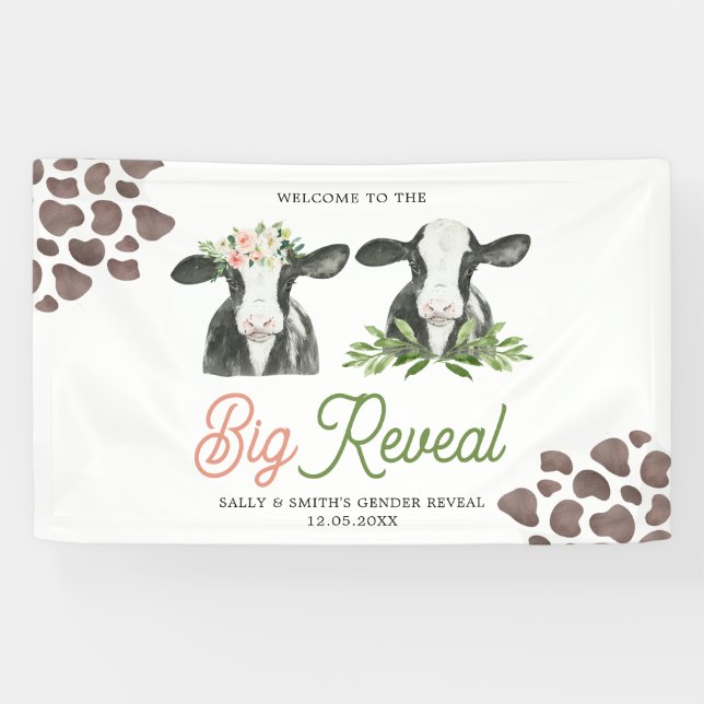 Cow Farm Gender Reveal Large Banner (Horizontal)
