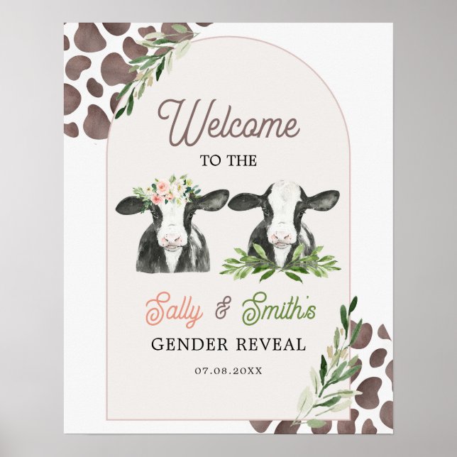 Cow Farm Gender Reveal Welcome Sign (Front)