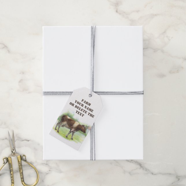 Cow farm  gift tags (With Twine)