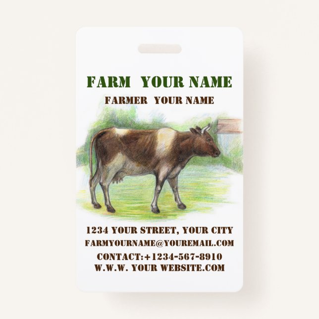  Cow farm ID Badge (Front)