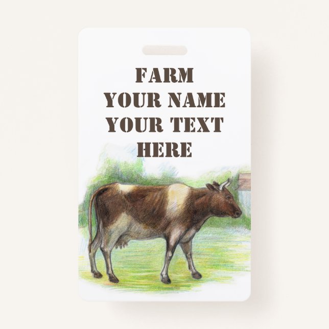 Cow farm  ID badge (Front)
