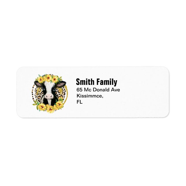 Cow farm label (Front)