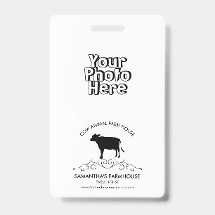 Cow Farm Logo ID Badge