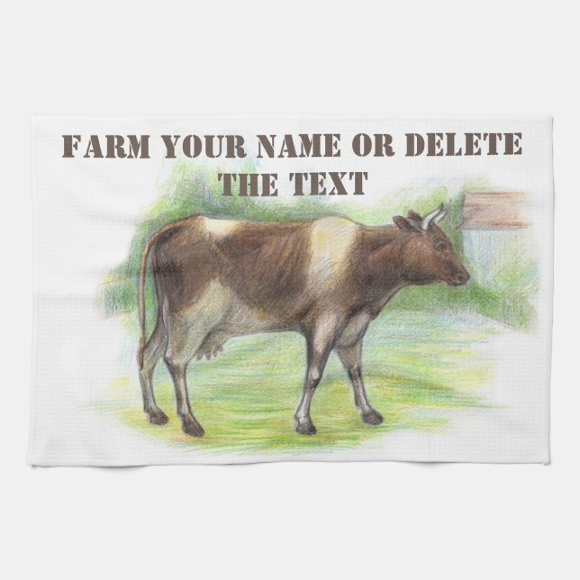 Cow farm  tea towel (Horizontal)