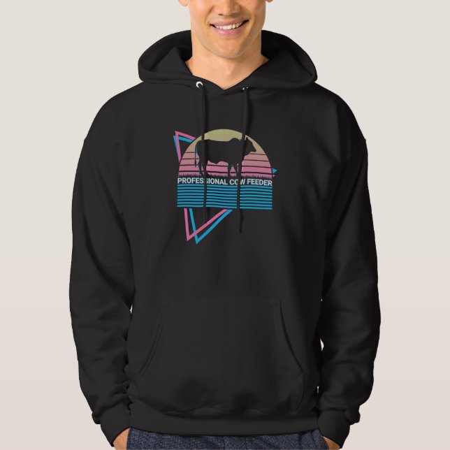 Cow Farmer Retro Professional Cow Feeder Hoodie (Front)