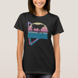 Cow Farmer Retro Professional Cow Feeder T-Shirt