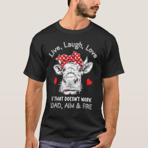 Cow Farmer Women Live Laugh Love T-Shirt