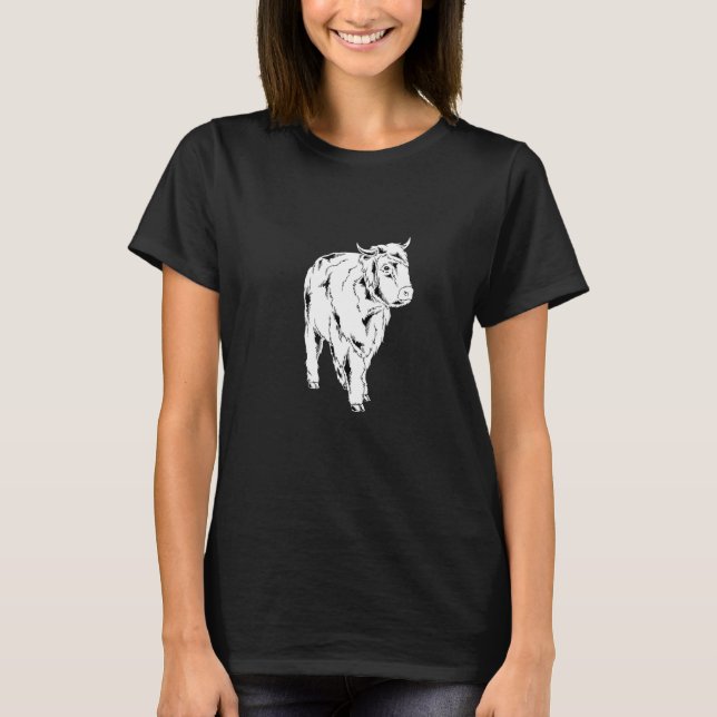 Cow Farming Scottish Farm Animal Farmer Highland C T-Shirt (Front)