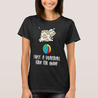 Cow First A Beach Ball Then The Moon Farm Graphic T-Shirt
