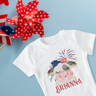 Cow Flag Hair Tie and Fireworks Personalised  T-Shirt