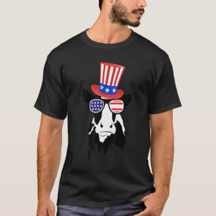 Cow Floss Like A Boss 4th Of July Usa Sunglasses T-Shirt