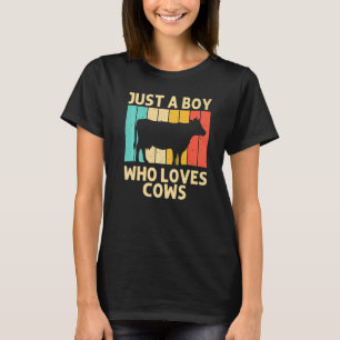 Cow For Boys Kids Farm Animal Cow Dairy Farmer T-Shirt