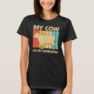 Cow For Kids Boys Cow Farmer Dairy Farming T-Shirt