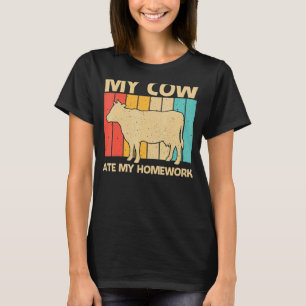 Cow For Kids Boys Cow Farmer Dairy Farming T-Shirt