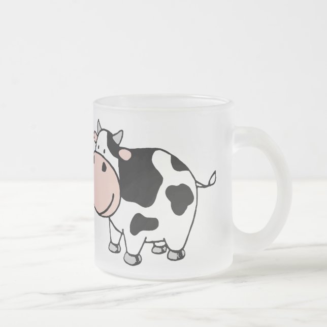 Cow Frosted Glass Coffee Mug (Right)