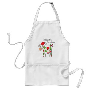 Cow Funny Cartoon Christmas Holiday Standard Apron