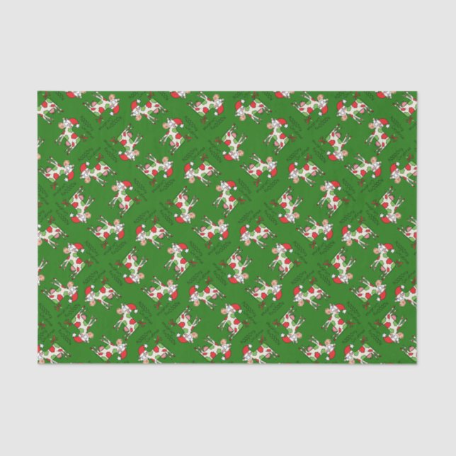 Cow Funny Cartoon Christmas Holiday Tissue Paper (Front)