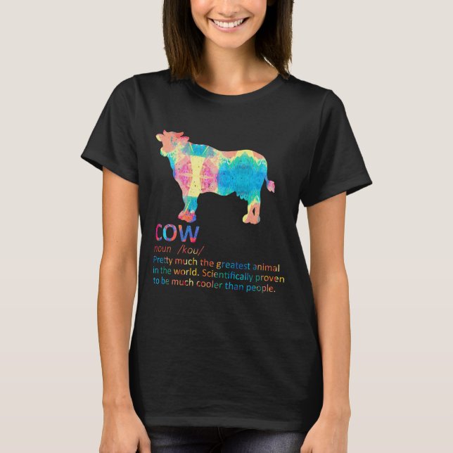 Cow Funny Definition Milk Dairy Cattle Farmer - Pa T-Shirt (Front)