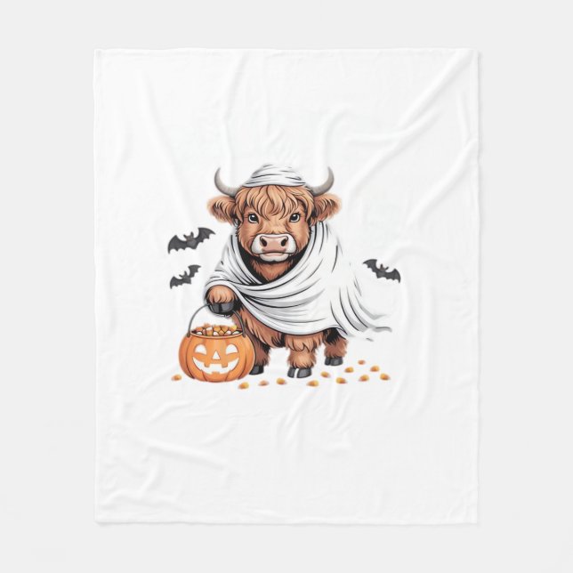 Cow Funny Halloween Spooky Animal Lovers Essential Fleece Blanket (Front)